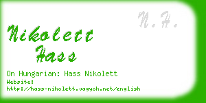 nikolett hass business card